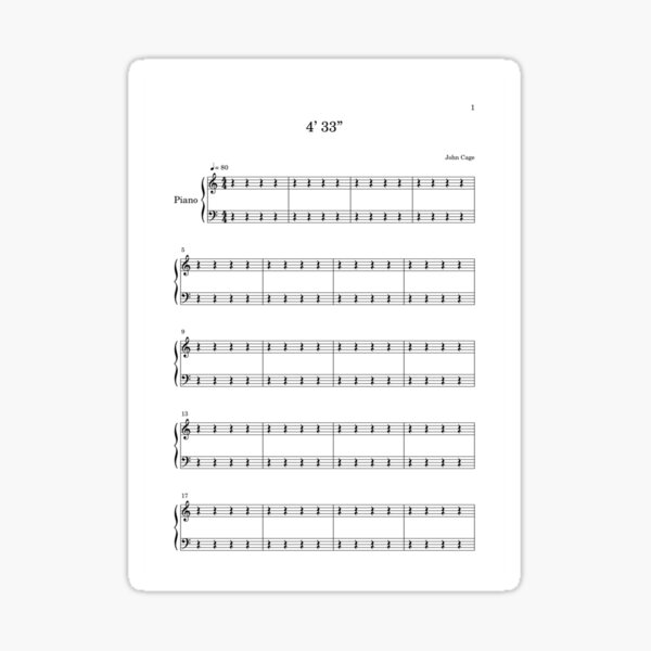 4’ 33” John Cage Music Joke Sticker