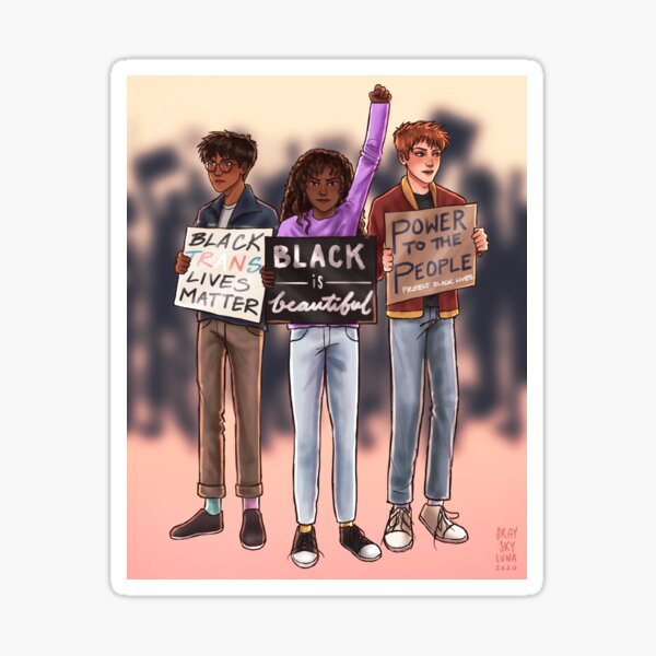 Golden Trio protesting Sticker