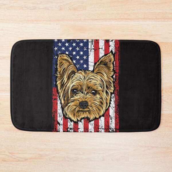 Item preview, Yorkshire Terrier T-shirt USA Flag Design designed and sold by vikingstshirts.