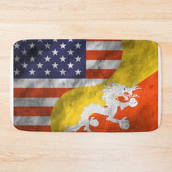 Item preview, USA and Bhutan Dual Flag Yin Yang Combination designed and sold by ockshirts.