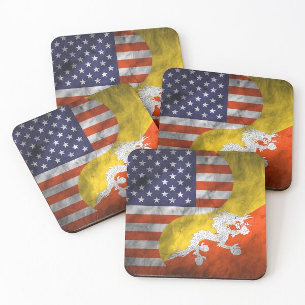 Item preview, USA and Bhutan Dual Flag Yin Yang Combination designed and sold by ockshirts.