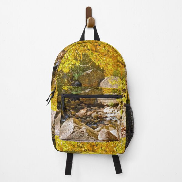 AUTUMN TREE LEANING OVER THE RIVER Backpack
