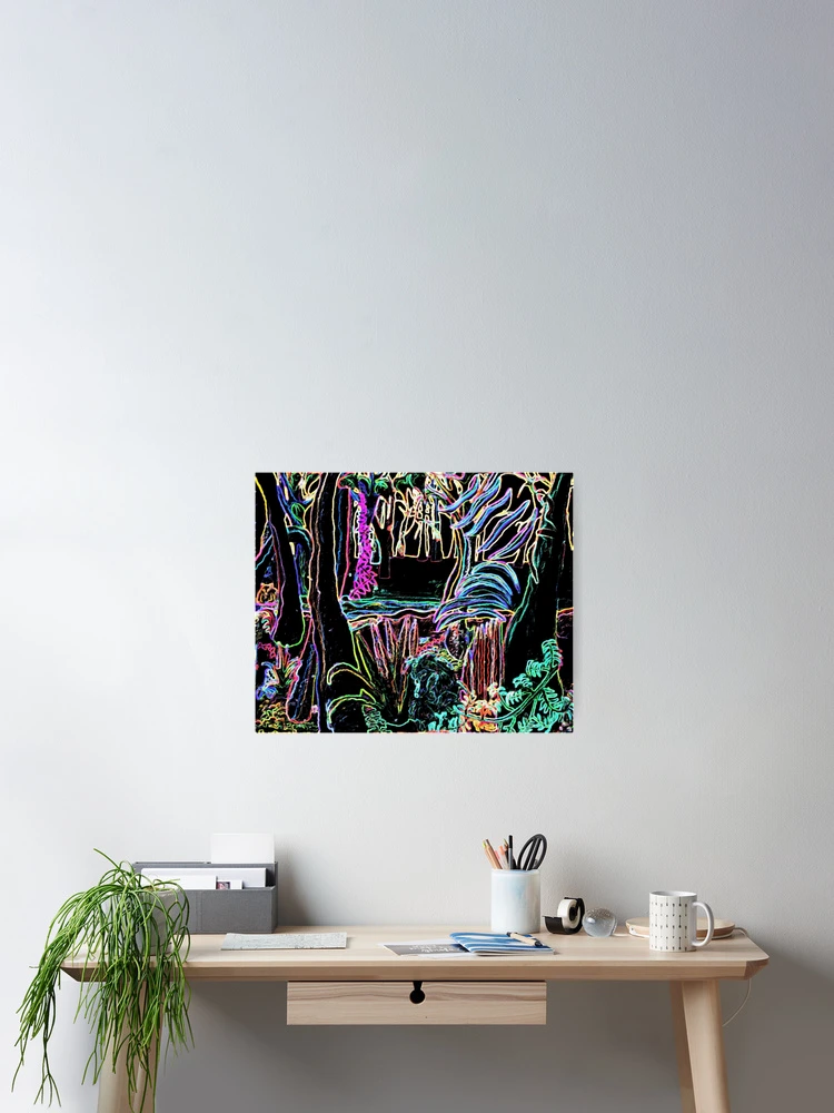 Thumbnail 2 of 3, Poster, Neon Lights Rousseau designed and sold by Ann Kronick.