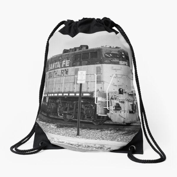 Sante Fe Trains Drawstring Bag