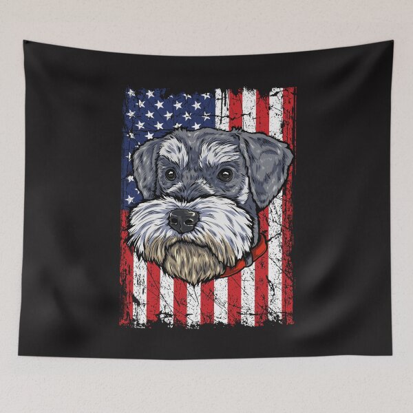 Item preview, Miniature Schnauzer T-shirt USA Flag Design designed and sold by vikingstshirts.