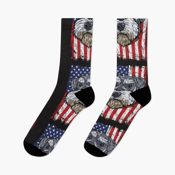 Item preview, Miniature Schnauzer T-shirt USA Flag Design designed and sold by vikingstshirts.