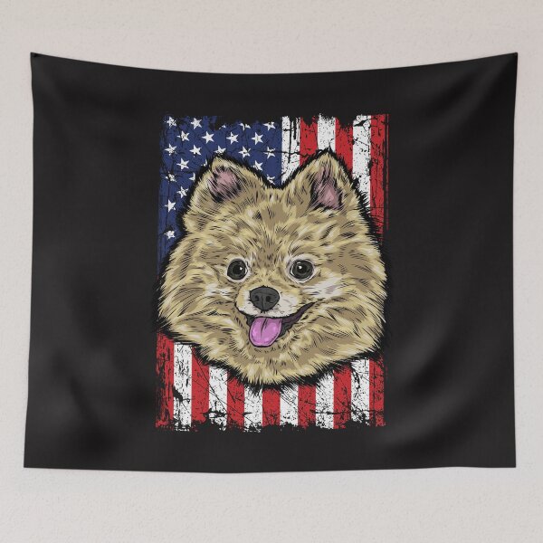 Item preview, Pomeranian T-shirt USA Flag Design designed and sold by vikingstshirts.