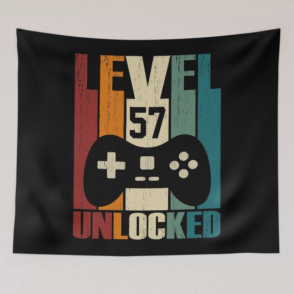 Item preview, Level 57 Unlocked 57th Birthday Gift 57 Years Old Vintage 1963 Video Gamer designed and sold by nana1099.