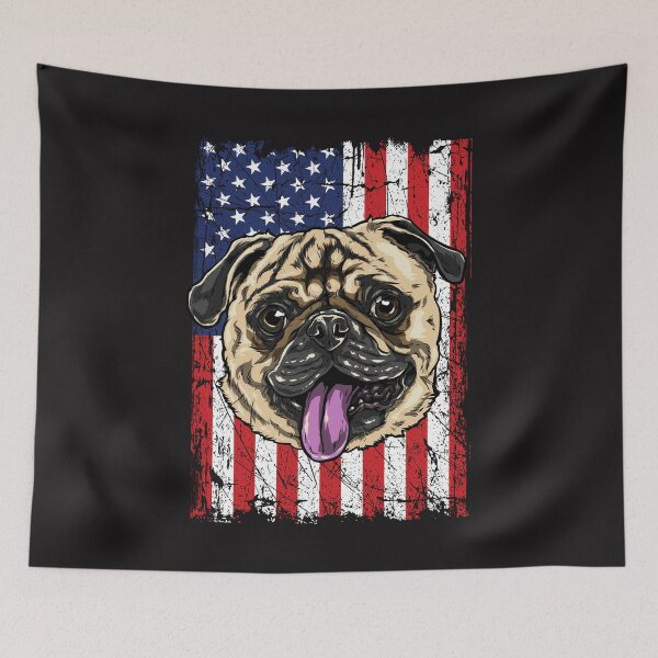 Item preview, Pug T-shirt USA Flag Design designed and sold by vikingstshirts.