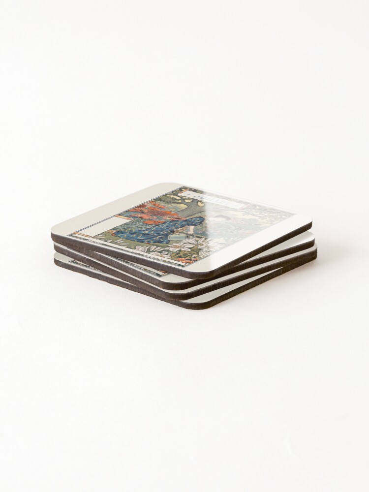 Thumbnail 4 of 5, Coasters (Set of 4), Juillet Eugene Grasset La Belle Jardiniere designed and sold by RedCapeTales.