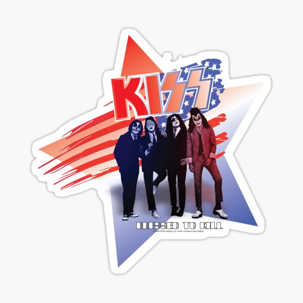 KISS DRESSED TO KILL AMERICAN FLAG Sticker