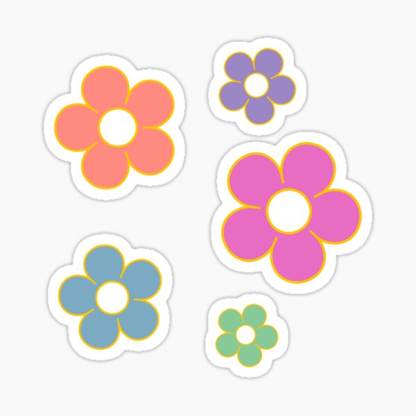 hippie flower set Sticker