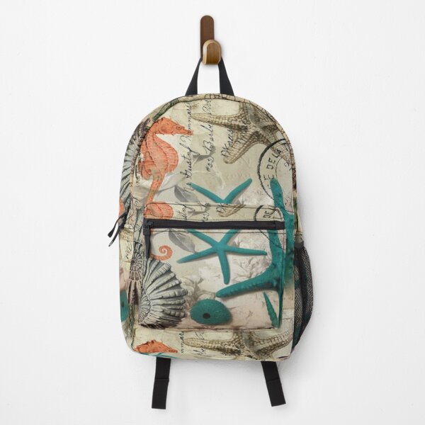 Item preview, dark academia coastal seashell teal starfish seahorse ocean beach designed and sold by LEILA ART SPACE.