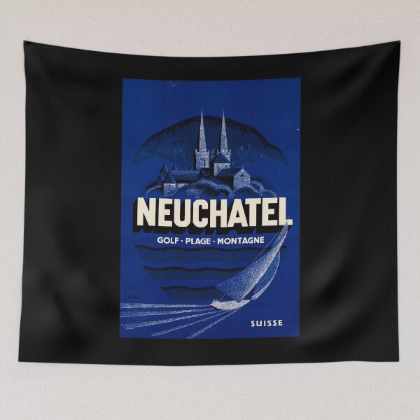 Item preview, Neuchatel vintage travel poster designed and sold by stickart-marek.