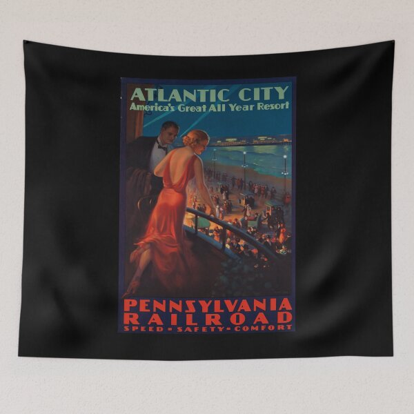 Item preview, Atlantic City vintage travel poster designed and sold by stickart-marek.