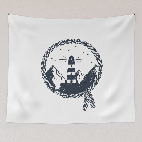 Item preview, Lighthouse. Mountains. Nautical. Inspirational Creative Illustration. designed and sold by Sloth Astronaut.