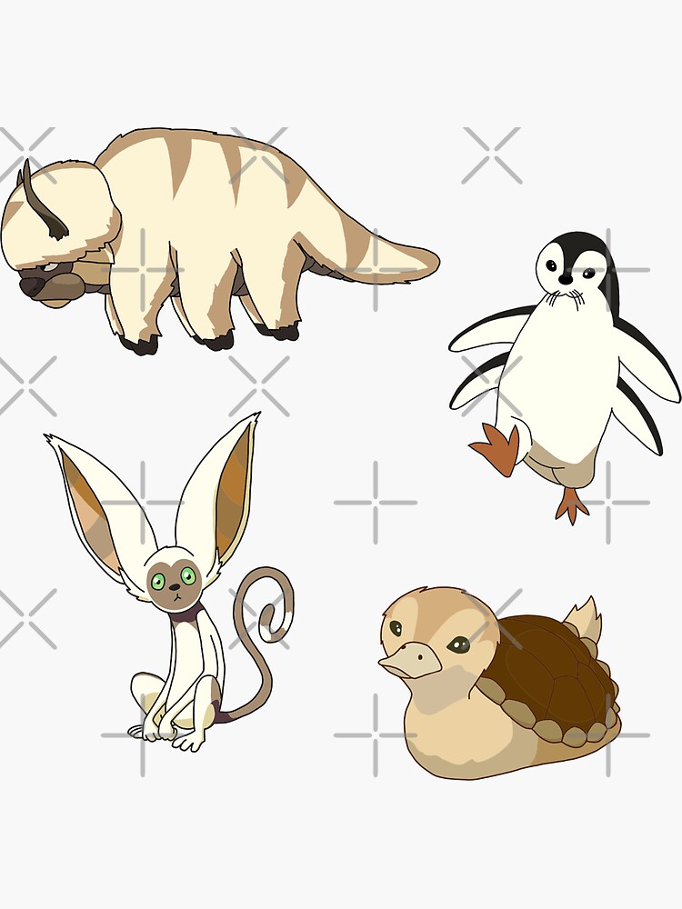Thumbnail 3 of 3, Sticker, Avatar Animals Sticker Pack designed and sold by silverabbyy.