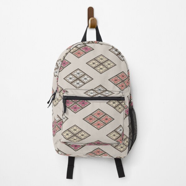 Item preview, Traditional Japanese Geometric Floral Nadeshiko (Carnation) Hishi Diamond Pattern in Muted Tones designed and sold by Charredsky.