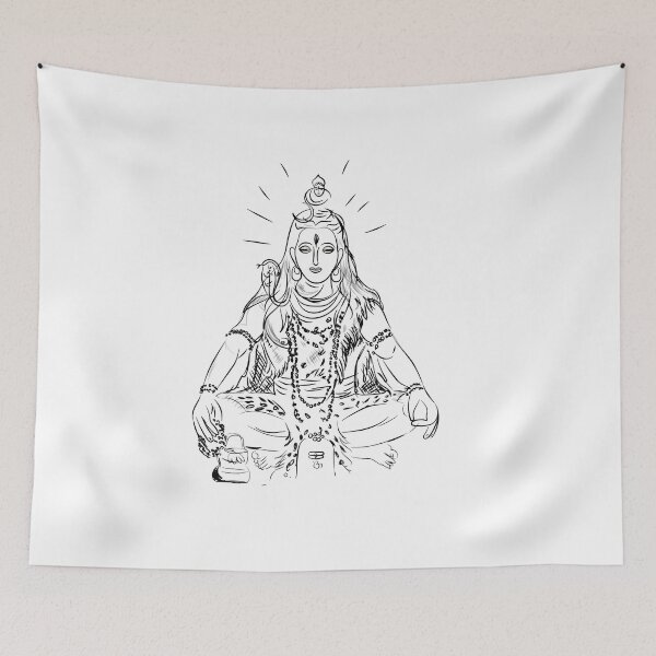 Item preview, señor Shiva camiseta | señor Shiva en meditación boceto | señor Shiva poster designed and sold by KARTICK DUTTA.