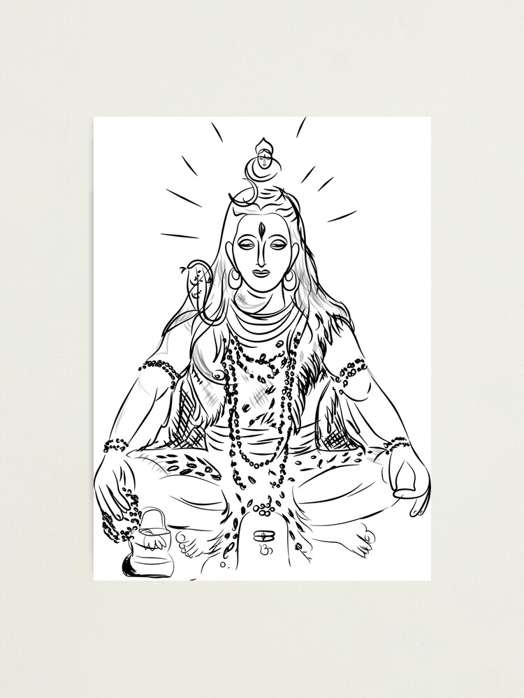 A sketch of Lord Shiva I made, hope y'all like it!!! : r/hinduism