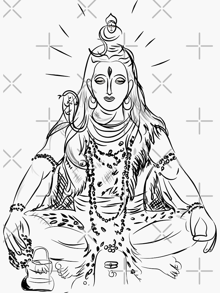 Lord shiva sketch art t-shirt | lord shiva art by kartick dutta 