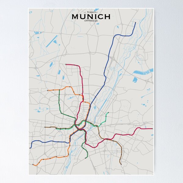 Item preview, Munich Transit Map designed and sold by CPTVDesign.