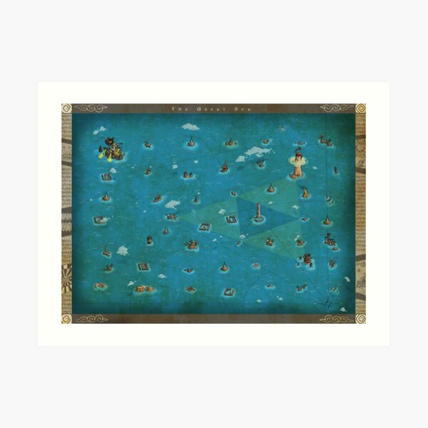 Zelda Wind Waker World Map Art Print