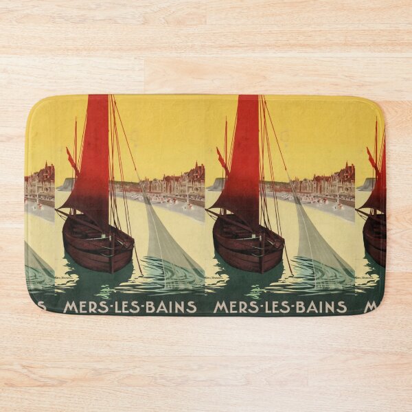 Item preview, Mers les Bains vintage travel poster designed and sold by stickart-marek.