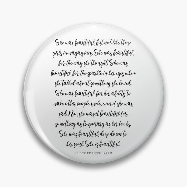 Item preview, SHE WAS BEAUTIFULquot; F. SCOTT FITZGERALD  designed and sold by corbrand.