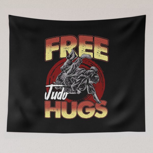 Item preview, Funny Free Judo Hugs MMA Pun designed and sold by perfectpresents.