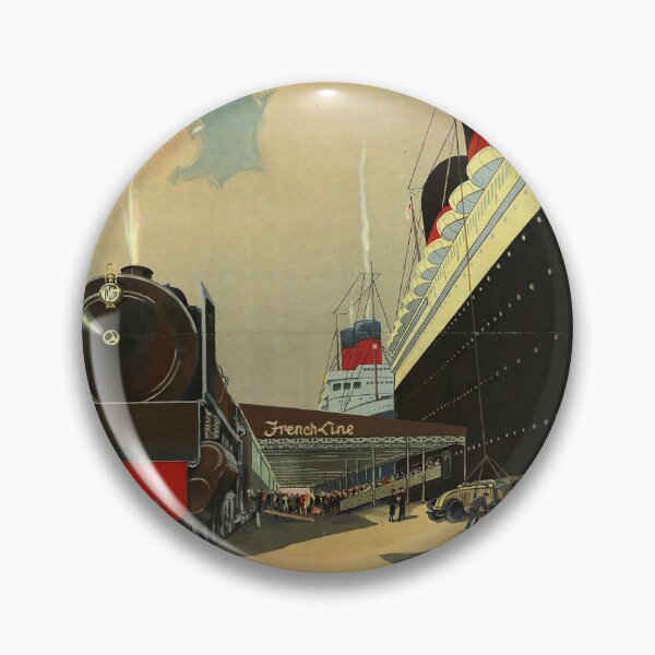 Item preview, ETAT Paris Havre New York vintage travel poster designed and sold by stickart-marek.