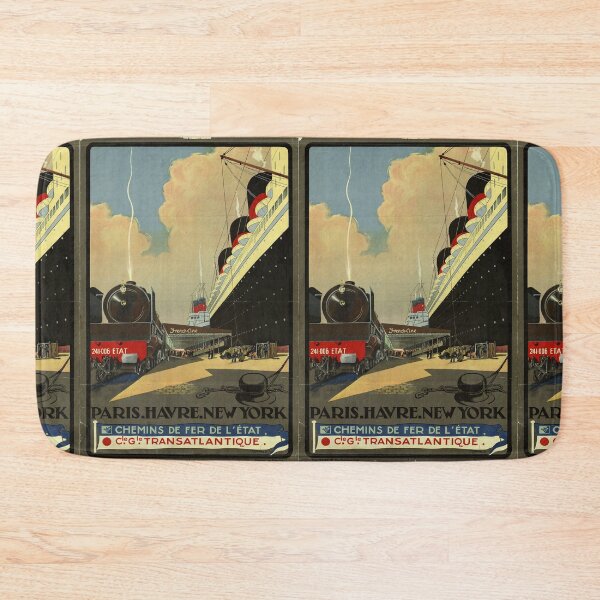 Item preview, ETAT Paris Havre New York vintage travel poster designed and sold by stickart-marek.