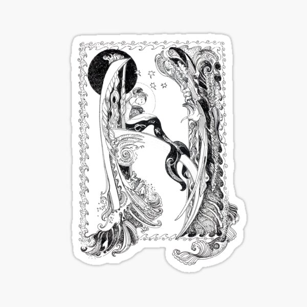 Mermaid Alphabet H Sticker
