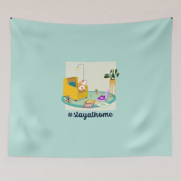 Item preview, #kittystayathome designed and sold by GoldenStef.
