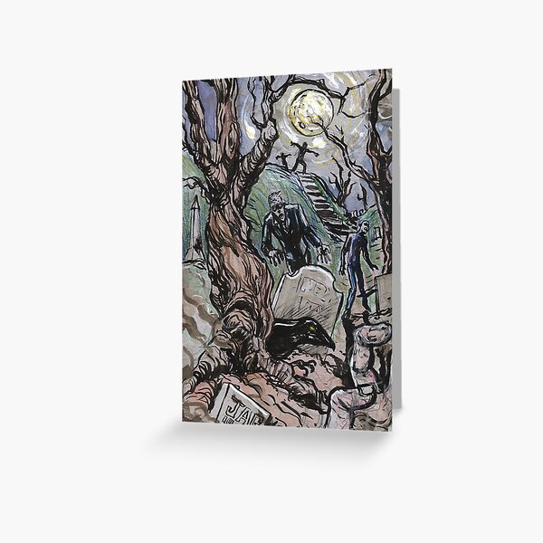 Zombie Graveyard Greeting Card