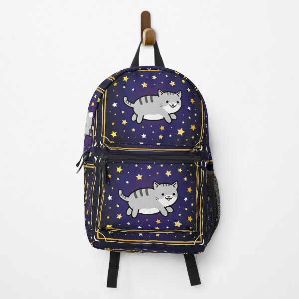 Item preview, Gray Tabby Cute Kawaii Cat in Space with Moon and Star Frame designed and sold by felinedreams.
