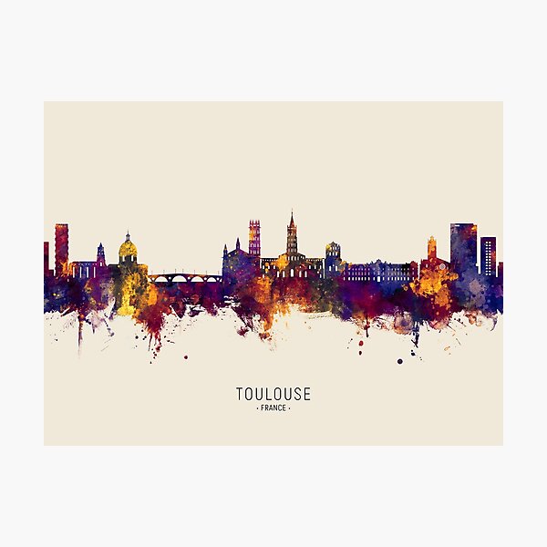 Artikel-Vorschau von Toulouse France Skyline, designt und verkauft von ArtPrints.