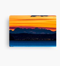 Sunset over Anacortes and the Olympic Mountains Canvas Print