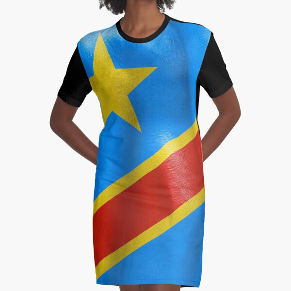 Democratic Republic of the Congo Flag Graphic T-Shirt Dress
