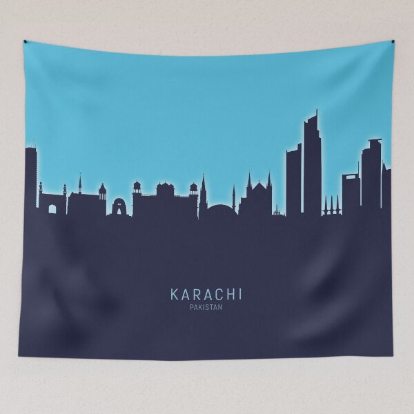 Artikelvorschau, Karachi Pakistan Skyline entworfen und verkauft von ArtPrints.