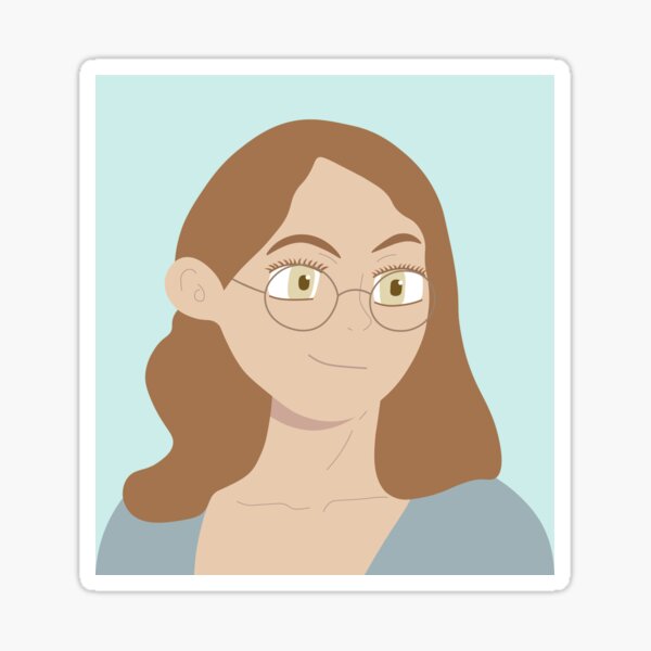 Smiling Girl with Brown Hair Sticker