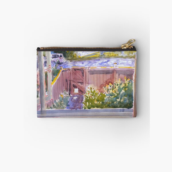 Item preview, View of English back garden through window watercolor painting designed and sold by MikeJory.