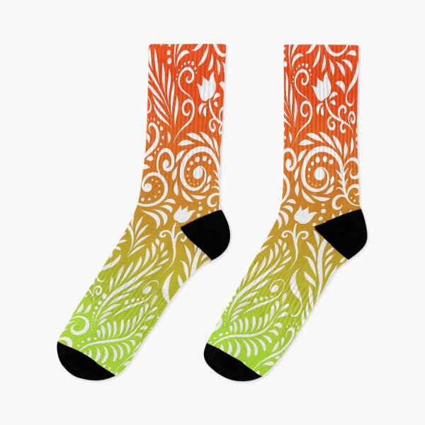 Item preview, Floral and Leaves - Tangerine & Lime (Citrus Lover Collection) designed and sold by CreativityRoams.