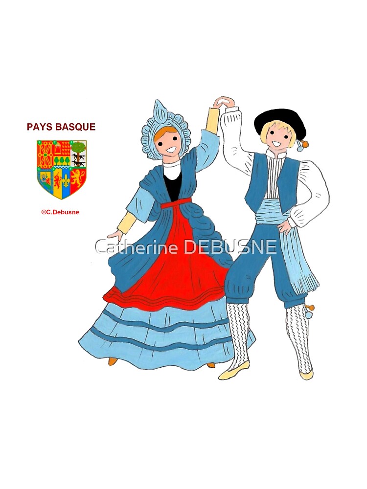 Costume from BASQUE COUNTRY, France Kids T-Shirt by Catherine Debusne