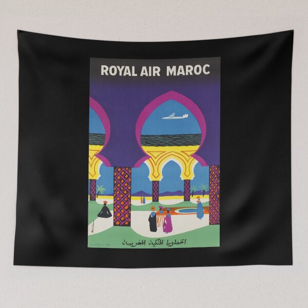 Item preview, Royal Air Maroc vintage travel poster designed and sold by stickart-marek.
