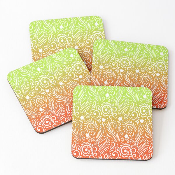 Item preview, Floral and Leaves - Tangerine & Lime RS (Citrus Lover Collection) designed and sold by CreativityRoams.