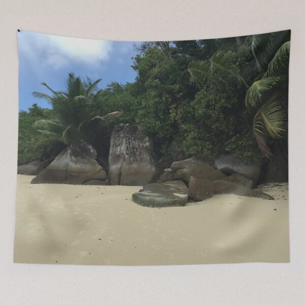 Item preview, Tropical beach with sand, sea and palms designed and sold by Artlajf.