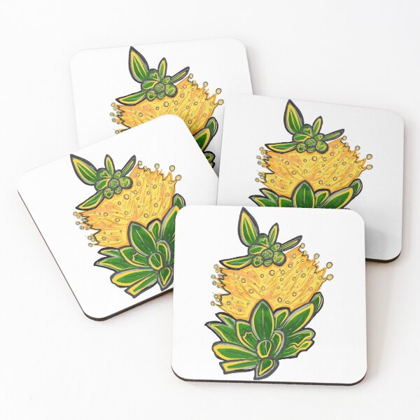 Item preview, Australian Native Flower - Yellow Bottlebrush designed and sold by Annalee Beer.