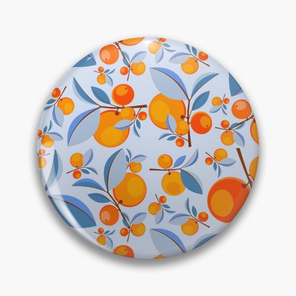Item preview, Blue Orange Citrus Garden Pattern designed and sold by lanolga.