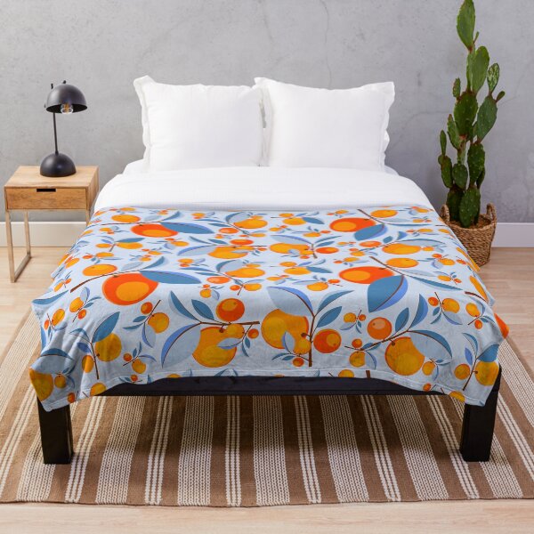 Item preview, Blue Orange Citrus Garden Pattern designed and sold by lanolga.